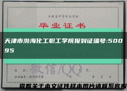 天津市渤海化工职工学院报到证编号:50095缩略图