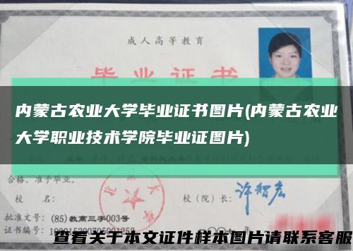 内蒙古农业大学毕业证书图片(内蒙古农业大学职业技术学院毕业证图片)缩略图