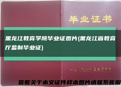 黑龙江教育学院毕业证图片(黑龙江省教育厅监制毕业证)缩略图