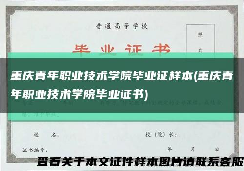 重庆青年职业技术学院毕业证样本(重庆青年职业技术学院毕业证书)缩略图