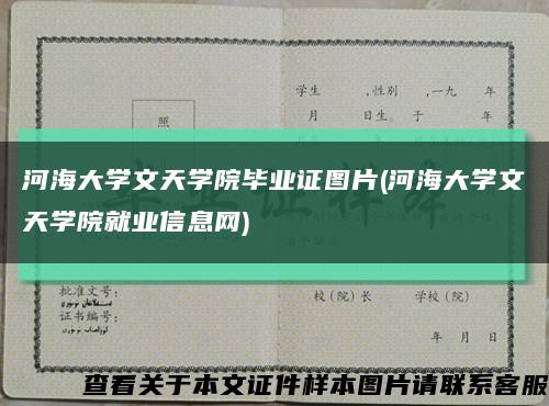 河海大学文天学院毕业证图片(河海大学文天学院就业信息网)缩略图