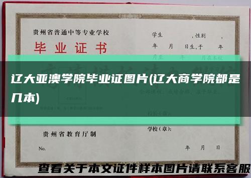辽大亚澳学院毕业证图片(辽大商学院都是几本)缩略图