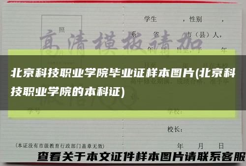 北京科技职业学院毕业证样本图片(北京科技职业学院的本科证)缩略图