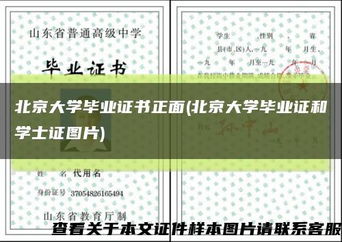 北京大学毕业证书正面(北京大学毕业证和学士证图片)缩略图