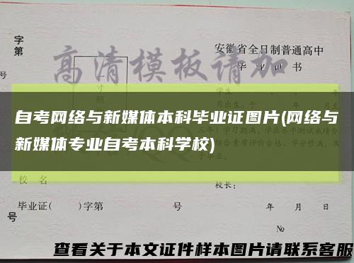 自考网络与新媒体本科毕业证图片(网络与新媒体专业自考本科学校)缩略图