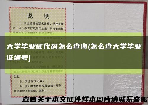 大学毕业证代码怎么查询(怎么查大学毕业证编号)缩略图