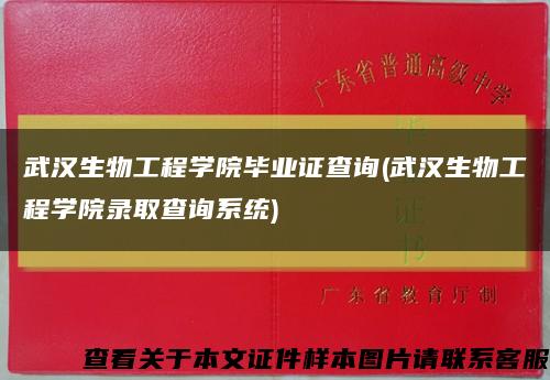 武汉生物工程学院毕业证查询(武汉生物工程学院录取查询系统)缩略图