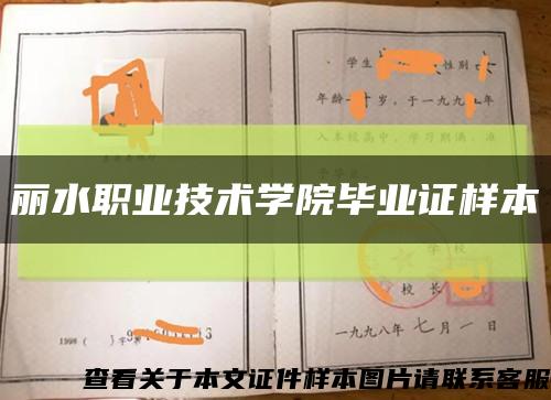 丽水职业技术学院毕业证样本缩略图