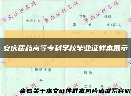 安庆医药高等专科学校毕业证样本展示缩略图