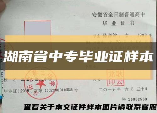 湖南省中专毕业证样本缩略图