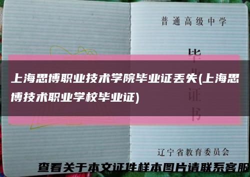 上海思博职业技术学院毕业证丢失(上海思博技术职业学校毕业证)缩略图