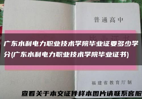 广东水利电力职业技术学院毕业证要多少学分(广东水利电力职业技术学院毕业证书)缩略图