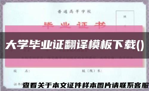 大学毕业证翻译模板下载()缩略图