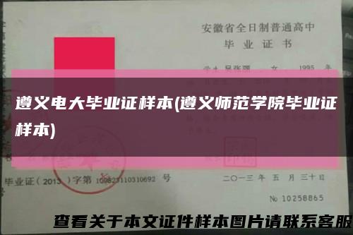 遵义电大毕业证样本(遵义师范学院毕业证样本)缩略图