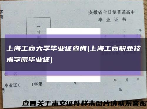 上海工商大学毕业证查询(上海工商职业技术学院毕业证)缩略图