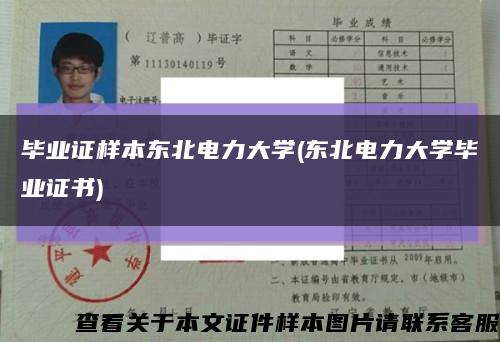 毕业证样本东北电力大学(东北电力大学毕业证书)缩略图
