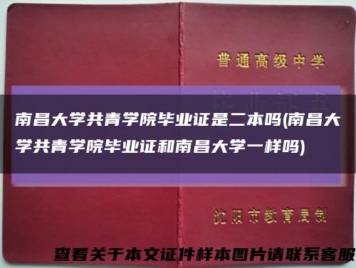南昌大学共青学院毕业证是二本吗(南昌大学共青学院毕业证和南昌大学一样吗)缩略图
