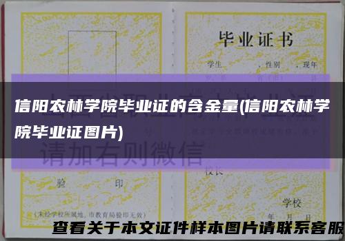 信阳农林学院毕业证的含金量(信阳农林学院毕业证图片)缩略图