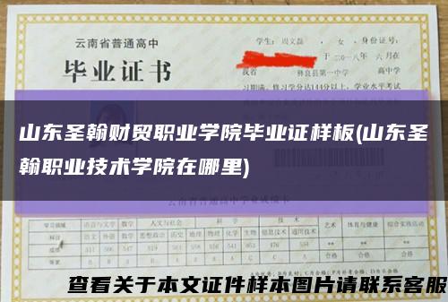 山东圣翰财贸职业学院毕业证样板(山东圣翰职业技术学院在哪里)缩略图