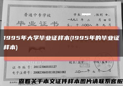1995年大学毕业证样本(1995年的毕业证样本)缩略图