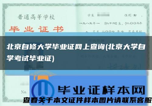 北京自修大学毕业证网上查询(北京大学自学考试毕业证)缩略图
