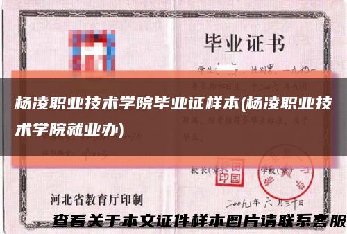 杨凌职业技术学院毕业证样本(杨凌职业技术学院就业办)缩略图