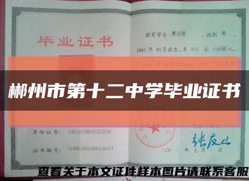 郴州市第十二中学毕业证书缩略图