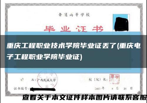 重庆工程职业技术学院毕业证丢了(重庆电子工程职业学院毕业证)缩略图