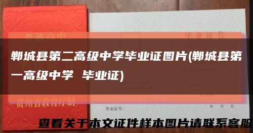 郸城县第二高级中学毕业证图片(郸城县第一高级中学 毕业证)缩略图