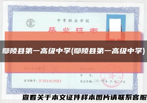 鄢陵县第一高级中学(鄢陵县第一高级中学)缩略图