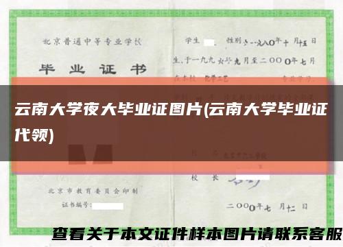 云南大学夜大毕业证图片(云南大学毕业证代领)缩略图
