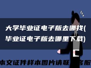 大学毕业证电子版去哪找(毕业证电子版去哪里下载)缩略图