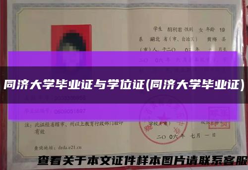 同济大学毕业证与学位证(同济大学毕业证)缩略图