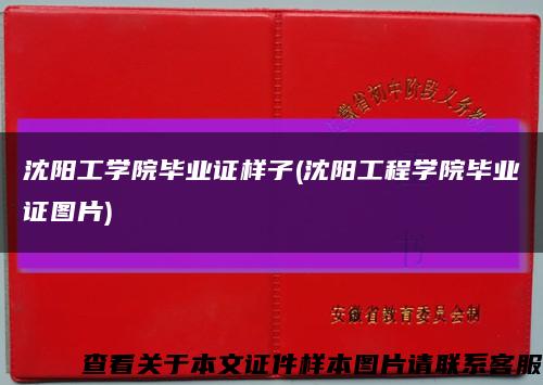 沈阳工学院毕业证样子(沈阳工程学院毕业证图片)缩略图