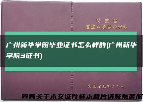 广州新华学院毕业证书怎么样的(广州新华学院3证书)缩略图