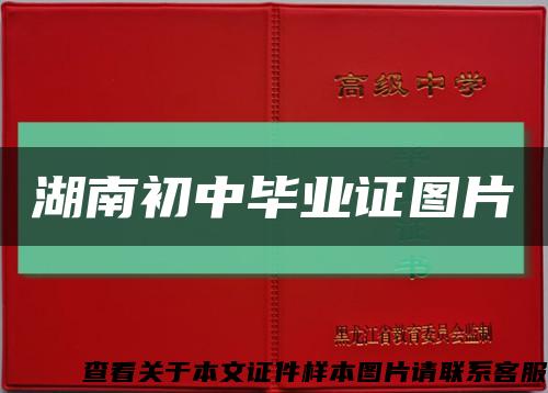 湖南初中毕业证图片缩略图