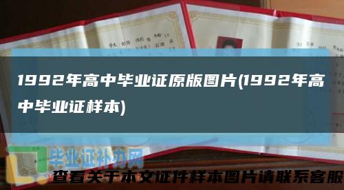 1992年高中毕业证原版图片(1992年高中毕业证样本)缩略图