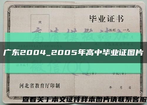 广东2004_2005年高中毕业证图片缩略图