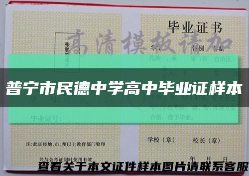 普宁市民德中学高中毕业证样本缩略图