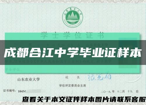 成都合江中学毕业证样本缩略图