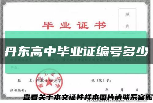 丹东高中毕业证编号多少缩略图