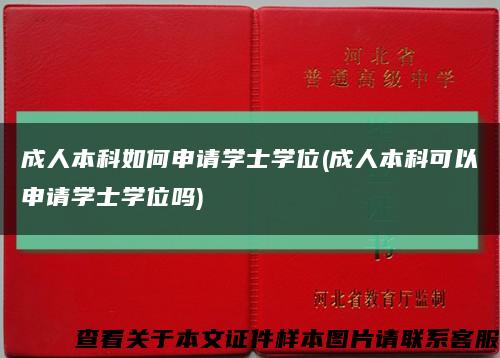 成人本科如何申请学士学位(成人本科可以申请学士学位吗)缩略图