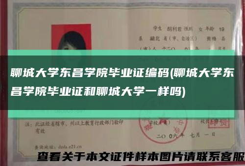 聊城大学东昌学院毕业证编码(聊城大学东昌学院毕业证和聊城大学一样吗)缩略图