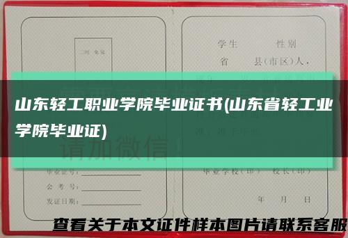 山东轻工职业学院毕业证书(山东省轻工业学院毕业证)缩略图