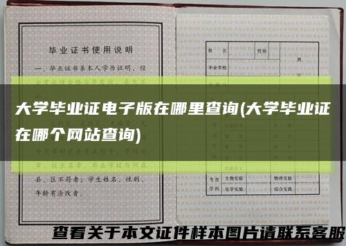 大学毕业证电子版在哪里查询(大学毕业证在哪个网站查询)缩略图