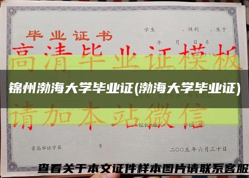 锦州渤海大学毕业证(渤海大学毕业证)缩略图