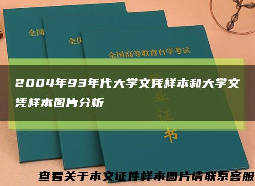 2004年93年代大学文凭样本和大学文凭样本图片分析缩略图