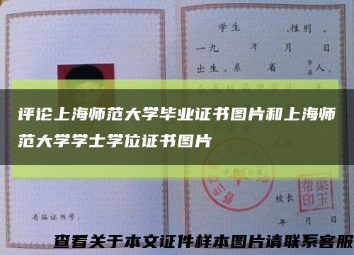 评论上海师范大学毕业证书图片和上海师范大学学士学位证书图片缩略图