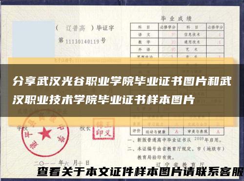 分享武汉光谷职业学院毕业证书图片和武汉职业技术学院毕业证书样本图片缩略图