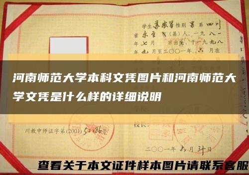 河南师范大学本科文凭图片和河南师范大学文凭是什么样的详细说明缩略图